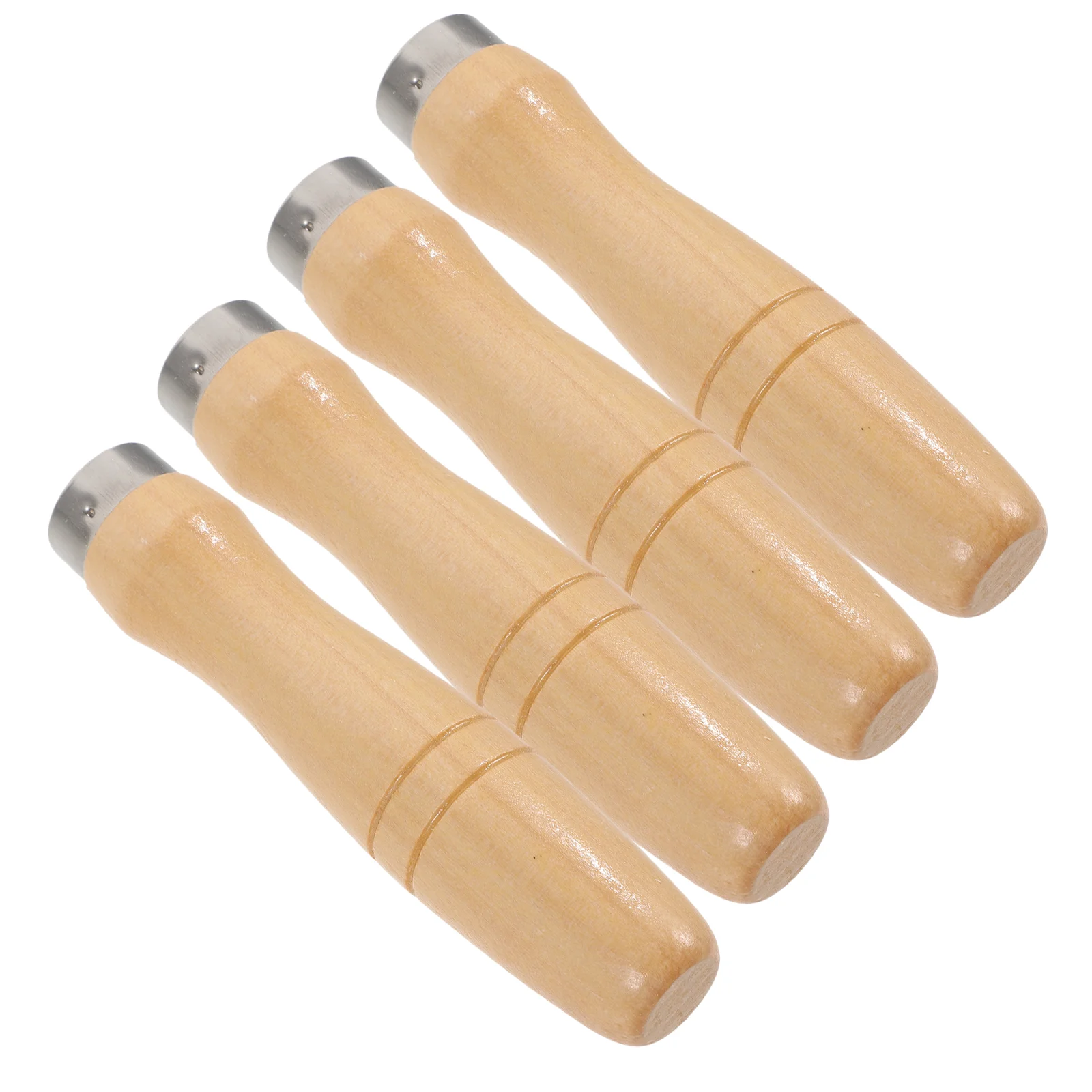 4 Pcs Portable File Handle Handles Ergonomic Replace Wooden Replacement Grip