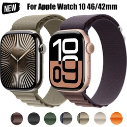 Apple Watch Series 10 46mm 스트랩 나일론 루프 팔찌 Iwatch 10 9 8 Ultra 49mm 44/45mm 시계 밴드 Weaves 스포츠 팔찌