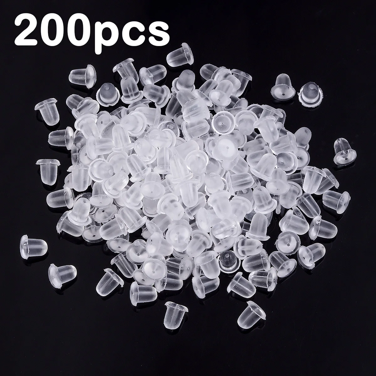 100–500 Stück Silikon-Ohrring-Verschlüsse, sicherer Kugel-Kupplungsstopper, klare Ohr-Clog-Muttern für DIY-Schmuck, Ohrstecker, Zubehör