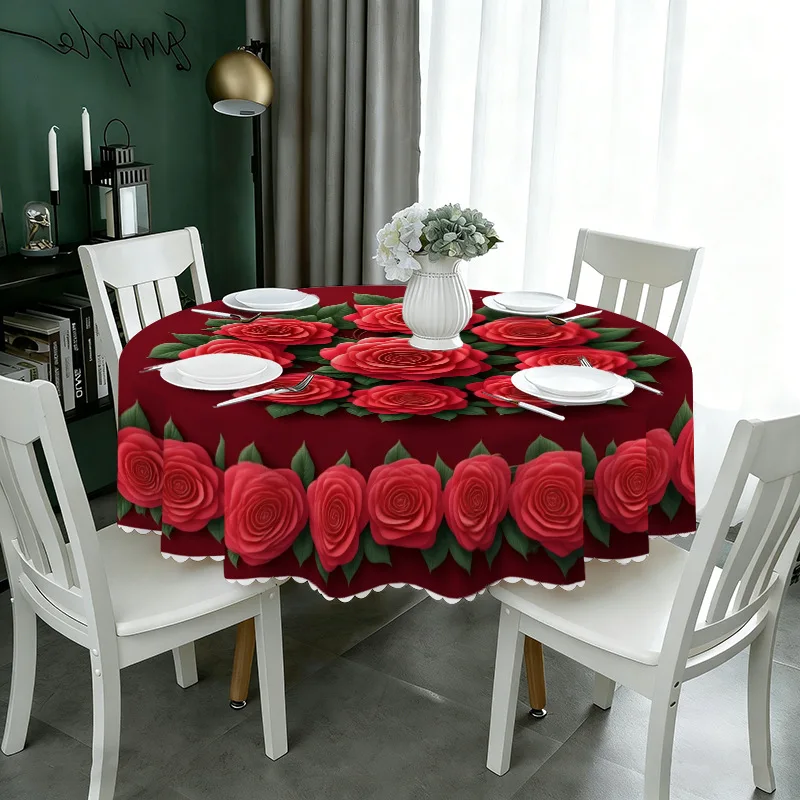 Hot-selling Lace Craf Round Table Cloth Pastoral Style Flowers Dining Room Decorative Tablecloth Light Luxury High Quality