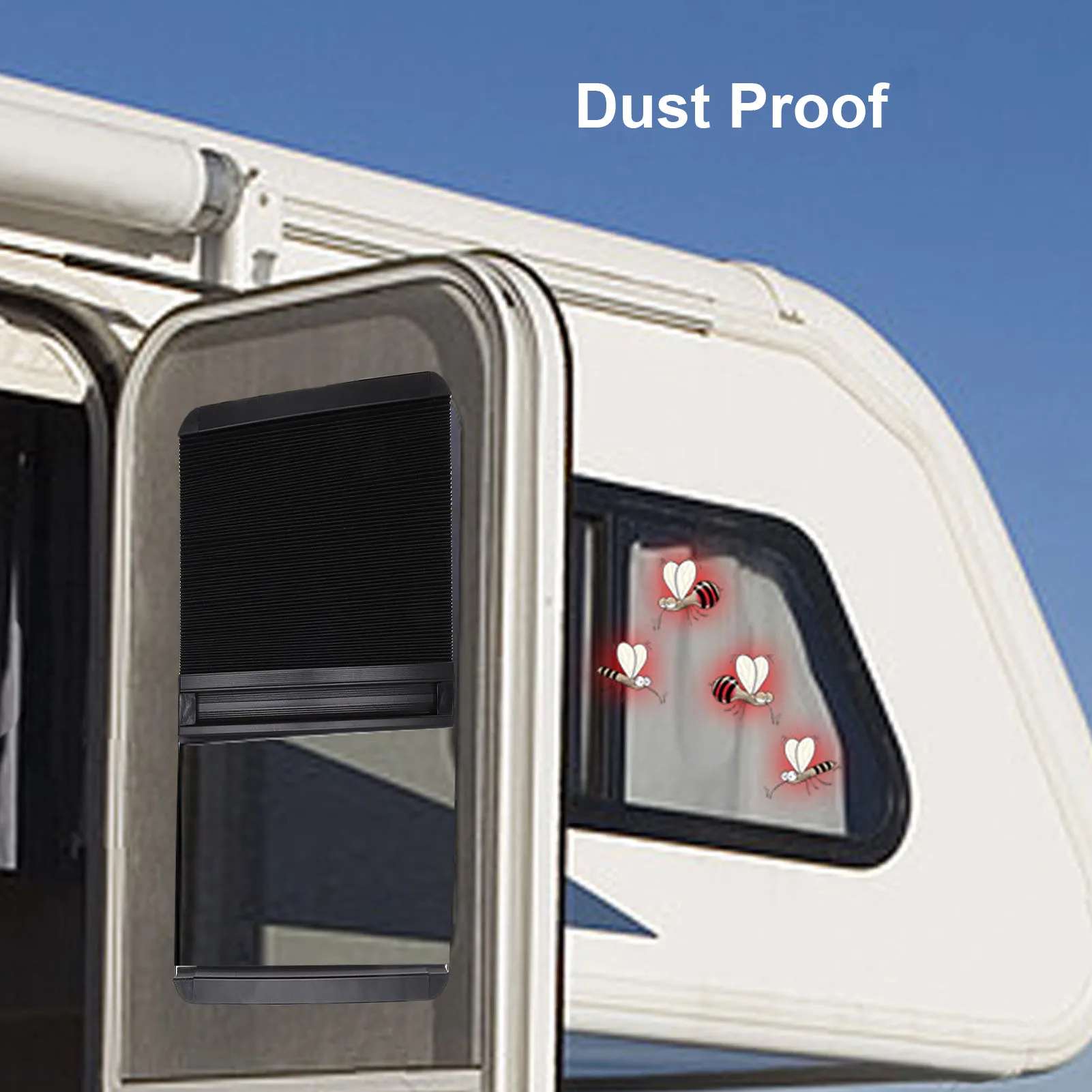 

RV Door Window Shade Semi Open Design 12x21in RV Blackout Door Window Shade for Travel Trailer