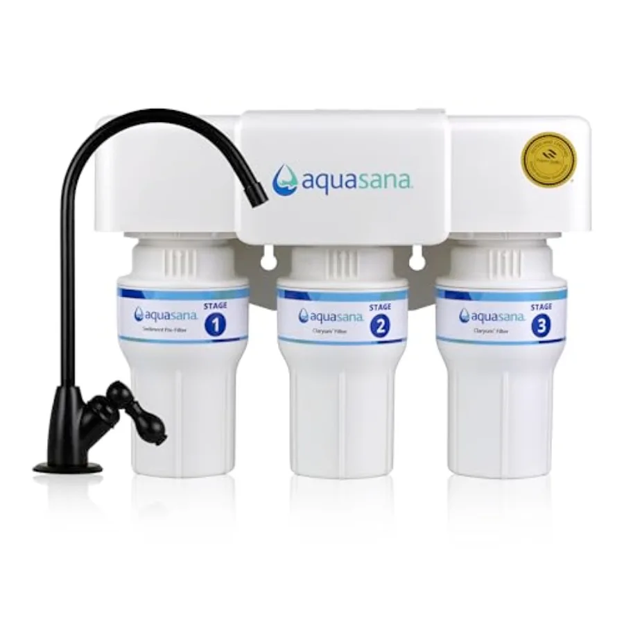 

Фильтр для воды под раковину, 3-ступенчатая фильтрация с кальцием, уменьшает до 99,99% содержания ПФАС, свинца, хлора и других примесей. Настольный фильтр для питьевой воды.