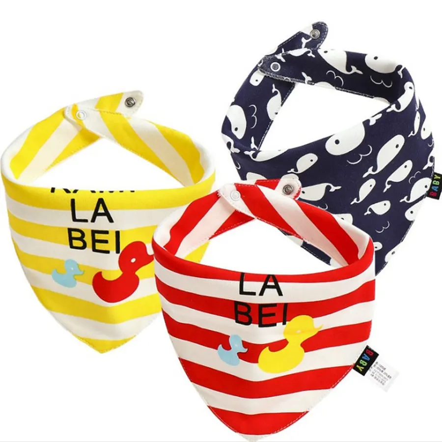 

3pcs Baby Triangle Scarf Double-layer Pure Cotton Triangle Scarf Bib Drool Bib New Children's Bib Baby Supplies