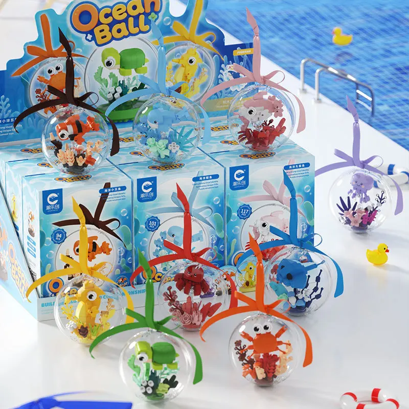 3D Ocean Animals Marine Building block Set Creative DIY Micro Particles Blocks Sea Model Kits Educational Toy for Adults & Kids