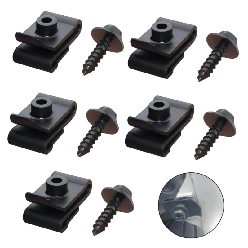 5/10 pces carro auto-rosqueando parafusos crosshead com almofada clipes forma para carro pára-choques 40gf