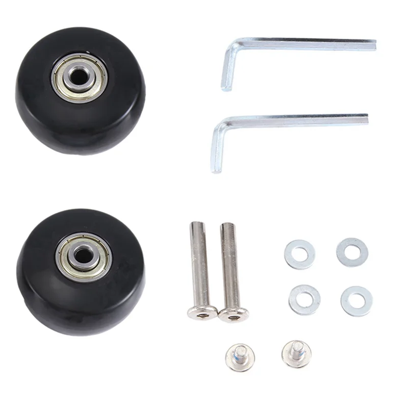 

【SEE】50X24mm Set Of 4 Luggage Suitcase Replacement Wheels,PU Swivel Caster Wheels Carbon Steel Bearings Repair Kits
