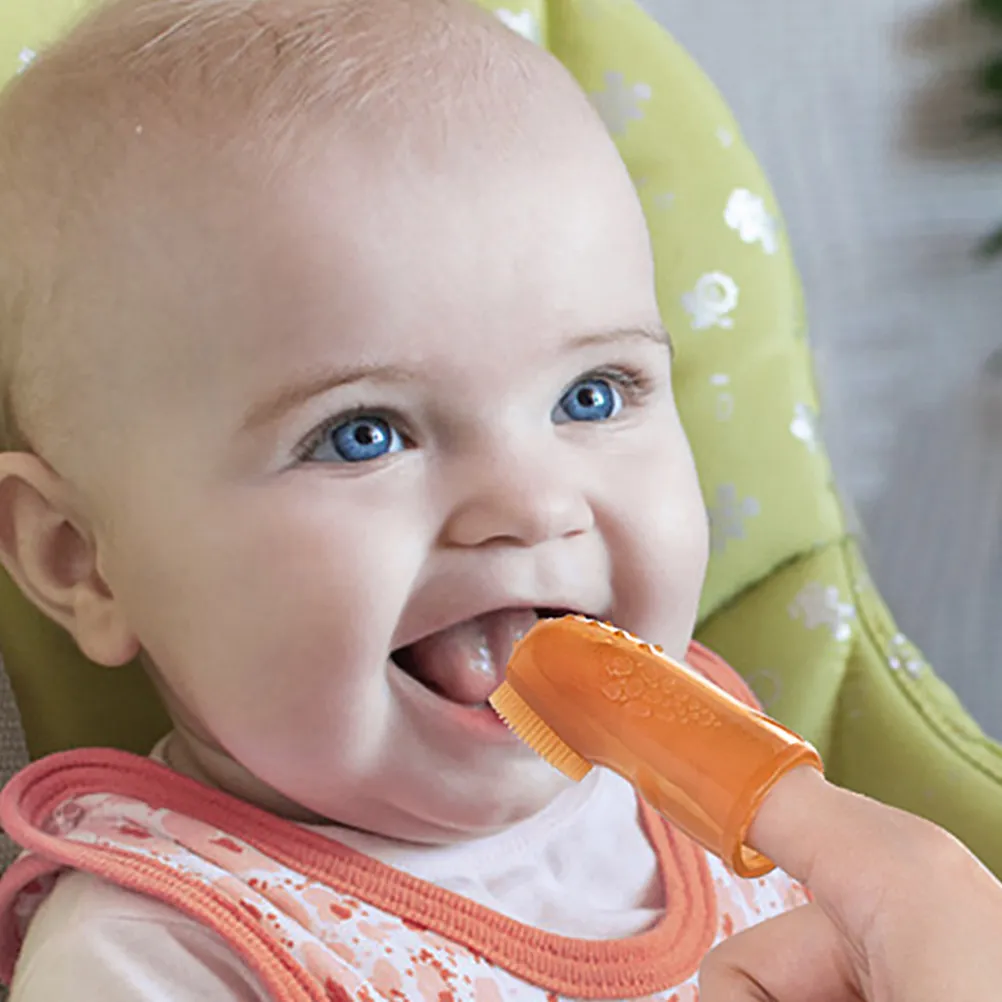 

1 set Baby Finger Toothbrush Silicone Double-Sided Teeth Cleaning Tool For Toddler Oral Care Teething Relief Infant Gum Massager
