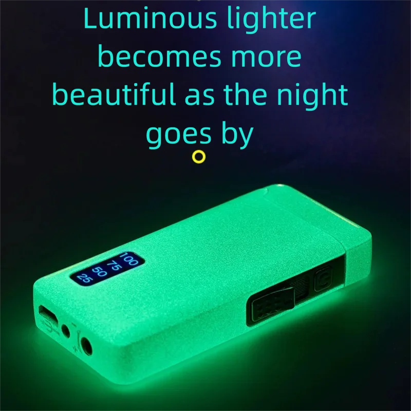 USB charging night light gas electric dual use direct charging dual arc light luxury night pearl butane lighter