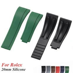 High Quality Rubber Watch Strap for Rolex Wristband 20mm Black Blue Waterproof Silicone Watches Band Bracelet for Daytona Bands