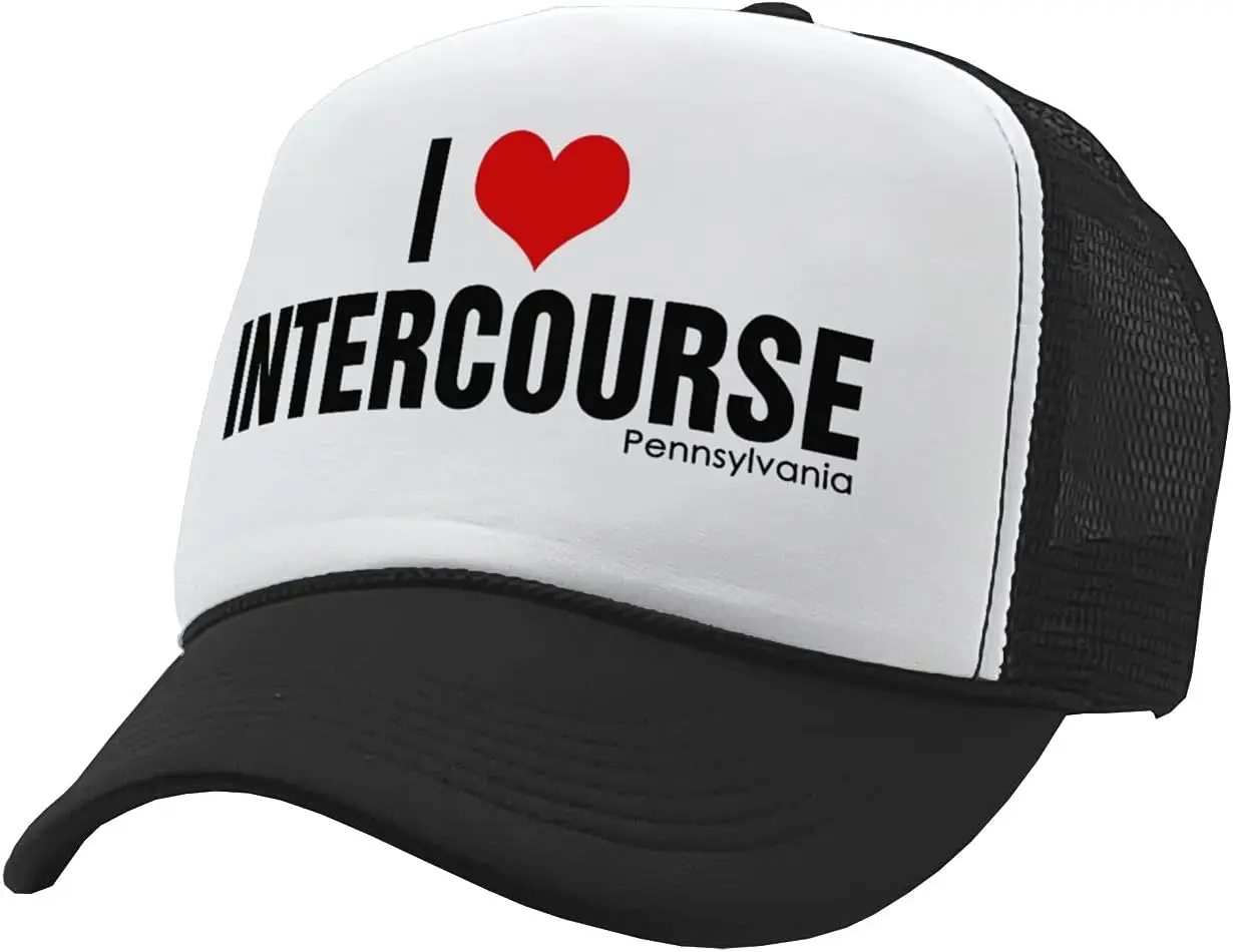 I Heart Intercourse Pennsylvania pa Joke - Vintage Retro Style Trucker Cap Hat