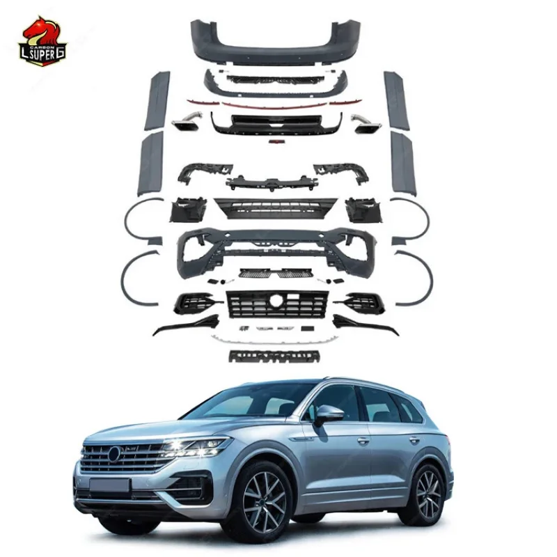 

R Line Style Body Kit for Touareg 2019 with Front Rear Bumper Side Skirts Rear Diffuser