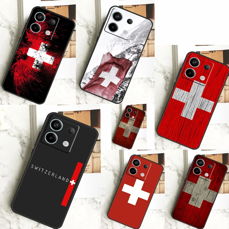 Switzerland Swiss Flag Case For Xiaomi Redmi Note 13 12 10 9 8 11 Pro 12S 11S 10S 9S Remdi 13C 9C 10C 12C Cover