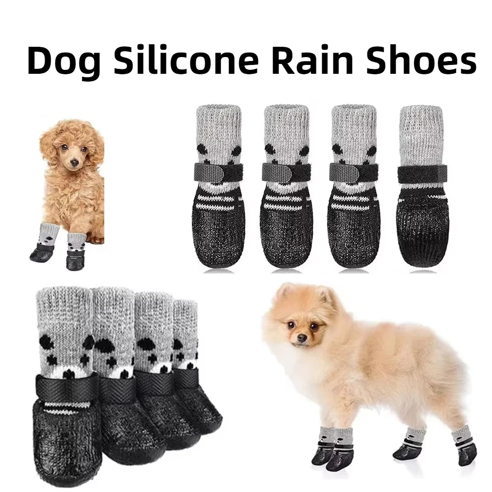 Pet Waterproof Socks Dog Silicone Rain Shoes Cat Socks Anti Slip Wear-Resistant Shoes Outdoor Sports Warm Shoes 2026 New
