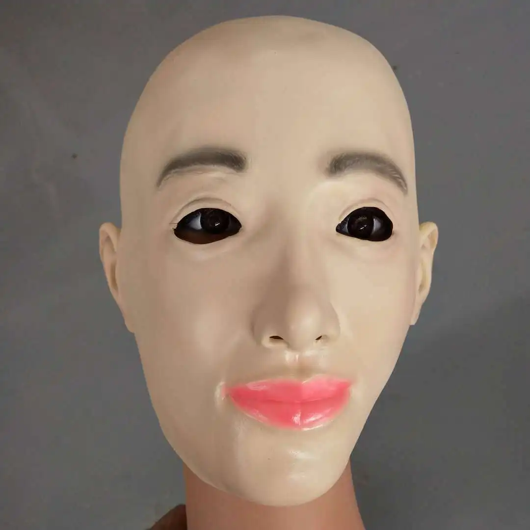 Halloween Latex Masks Men Dressed As Women Fake Girl Masks Bald Beauty Headsets Cosplay Cosplay Holiday Party Decorations