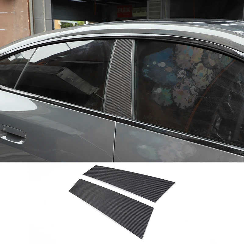 For BMW 4 Series G26 2022 (4-Door Version) Real Carbon Fiber Car B-Pillar Decorative Plate, Exterior Sticker, Auto Accessories