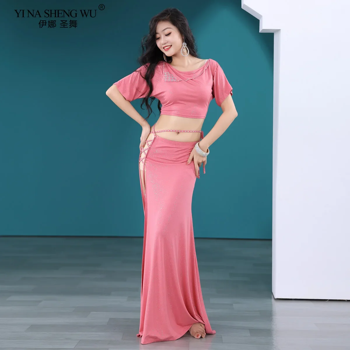 Buikdanspak Sexy lange rokkleding Vrouwelijke buikdanstrainingspak Elegante oosterse lange rok Prestatiekledingset