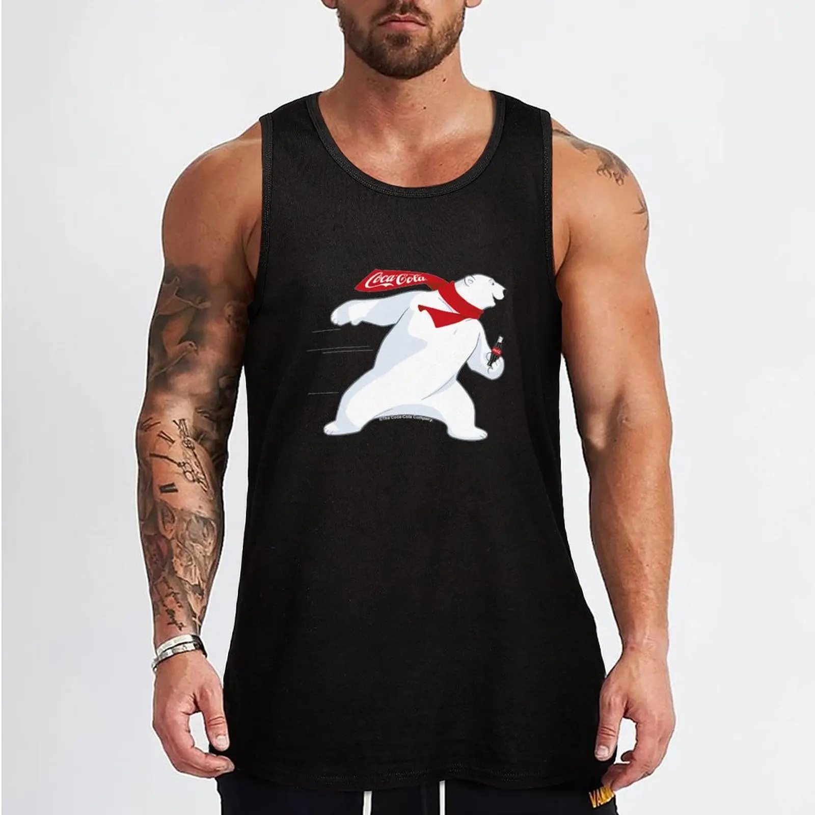 Cola Christmas Polar Bear Tank Top bodybuilding men gym shirts