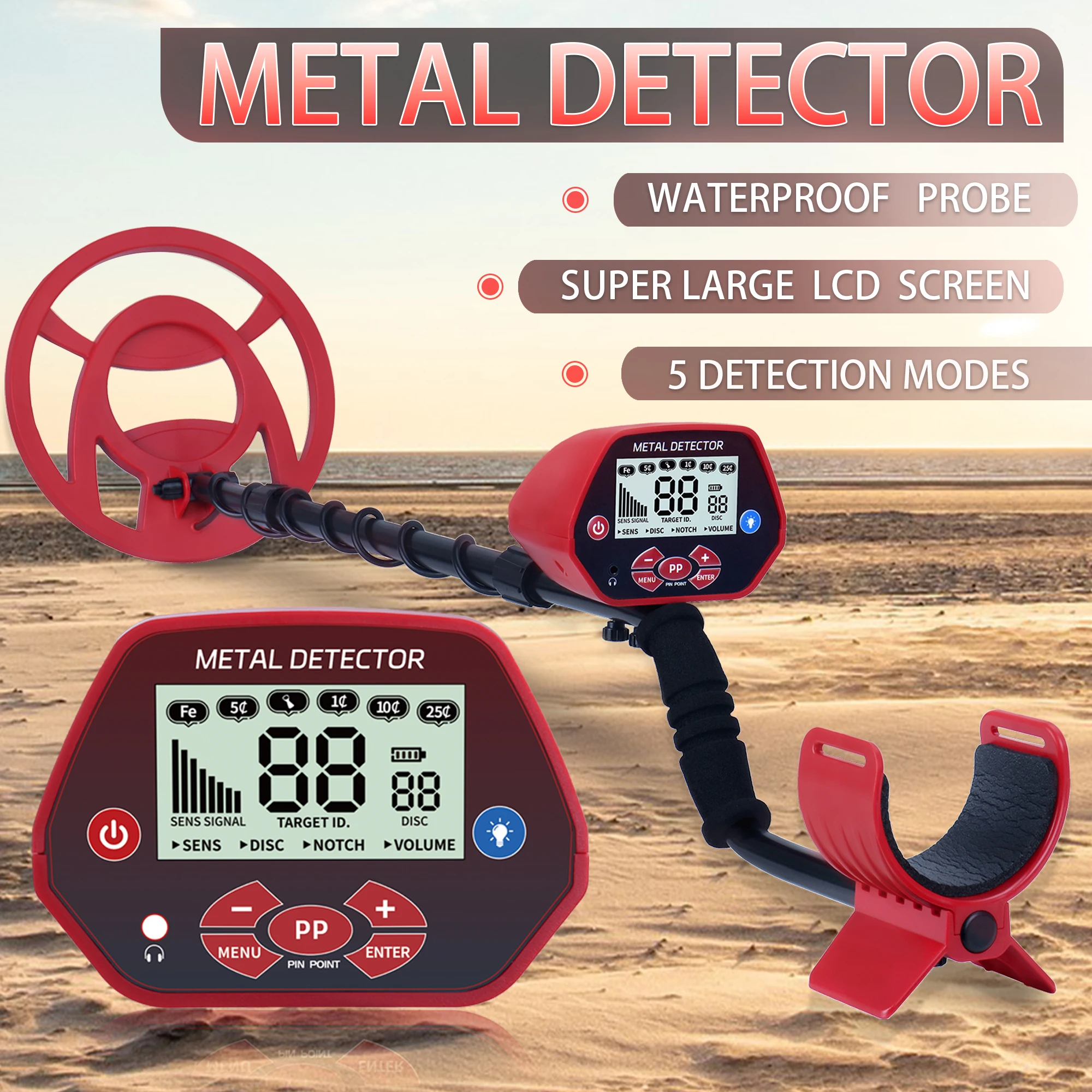 Professional Underground Metal Detectors Accurately Locate Gold Detection Waterproof Coil Multifunction Debugging