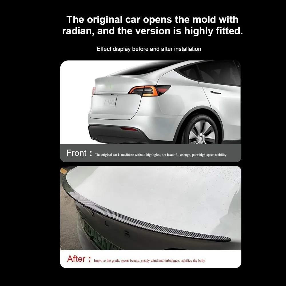 2024 Model Y Trunk Wing Spoiler for Tesla Model 3 ABS Carbon Fiber Original High-performance Exterior Modification Accessories