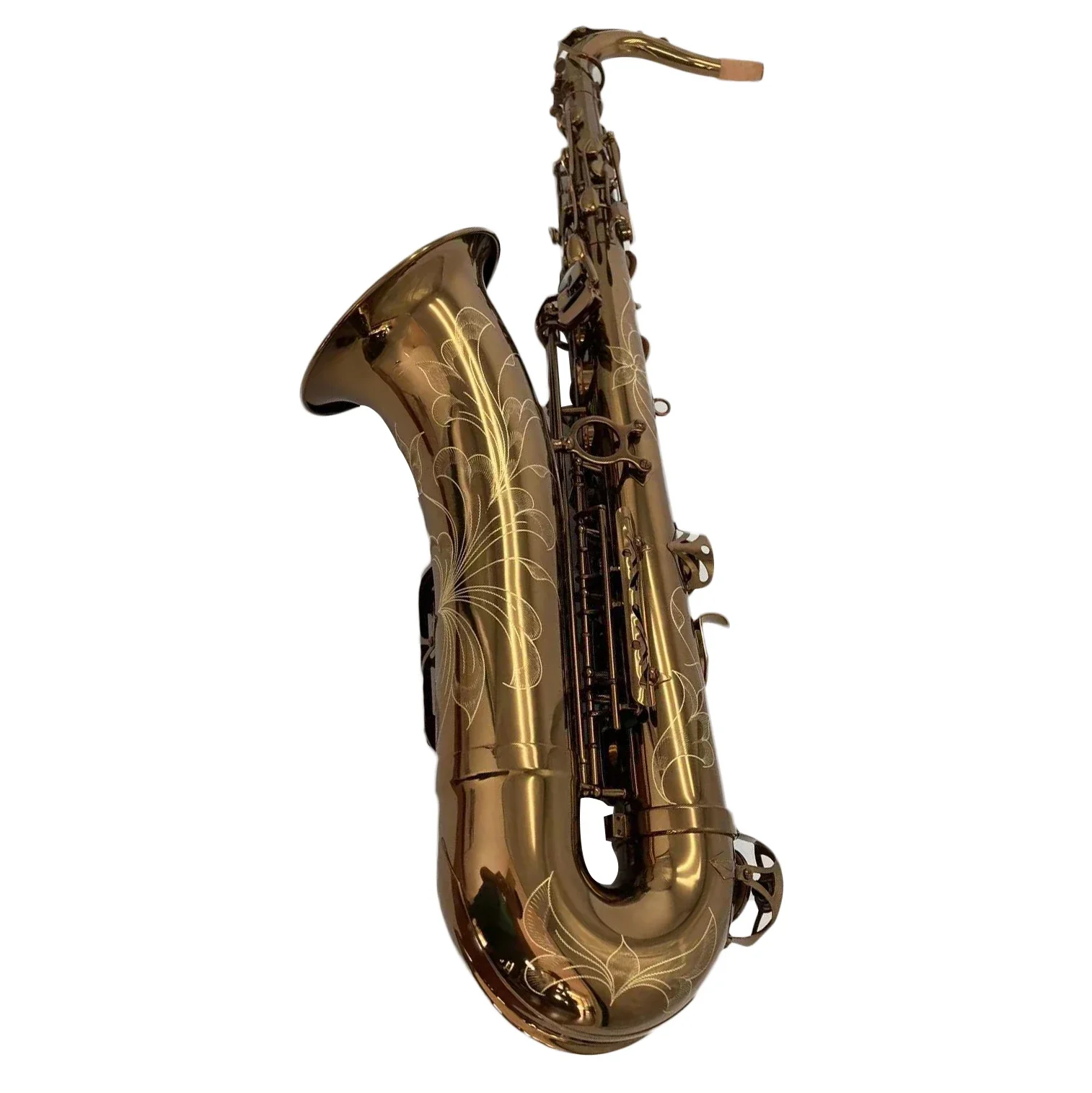 Hooqu Черный масляный цвет Поверхность Готовый новый стиль Дизайн Золотой лак Тенор-саксофон