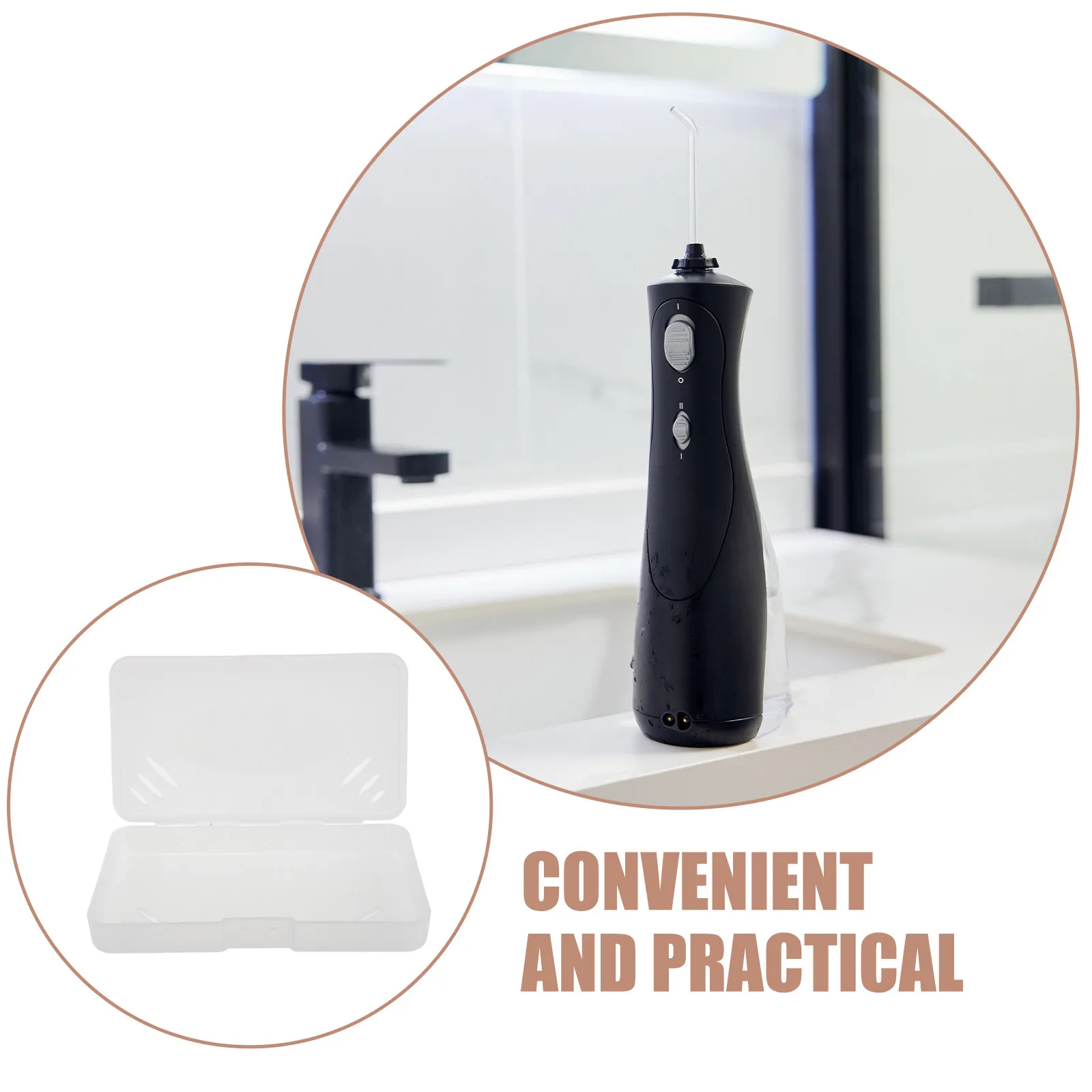Water Flosser Case Dustproof Mouth Rinse Nozzle Box Clear Lid Travel Lock Storage Organizer Slim Design Water Flosser Tip Holder