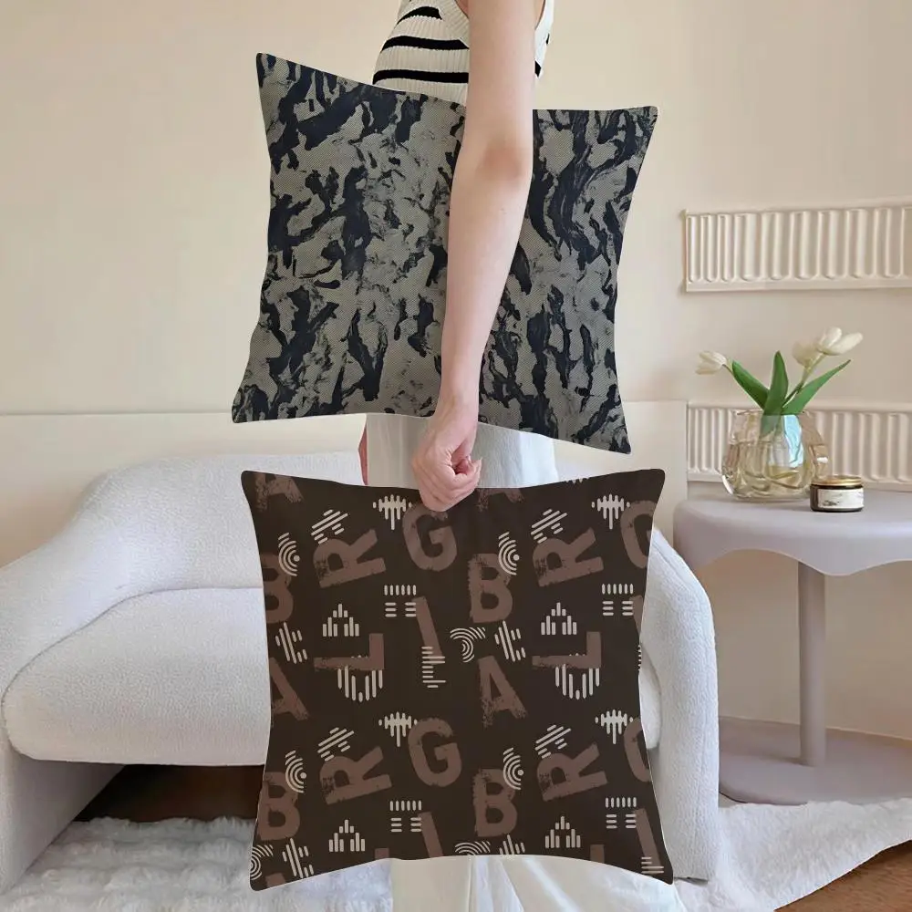 text textured Alphabet Texture Cushion Cover Washable Linen Pillowcase Soft  for Daily Sofa Bed Home Room Decor