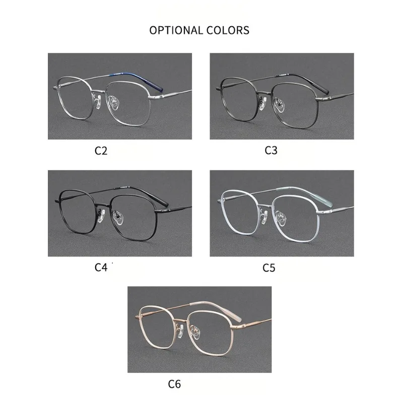 Square Golden Pure Titanium Ultra-Light Business Glasses Frames Eyewear for Women Men Optical Reading Retro  Eyeglasses Myopia