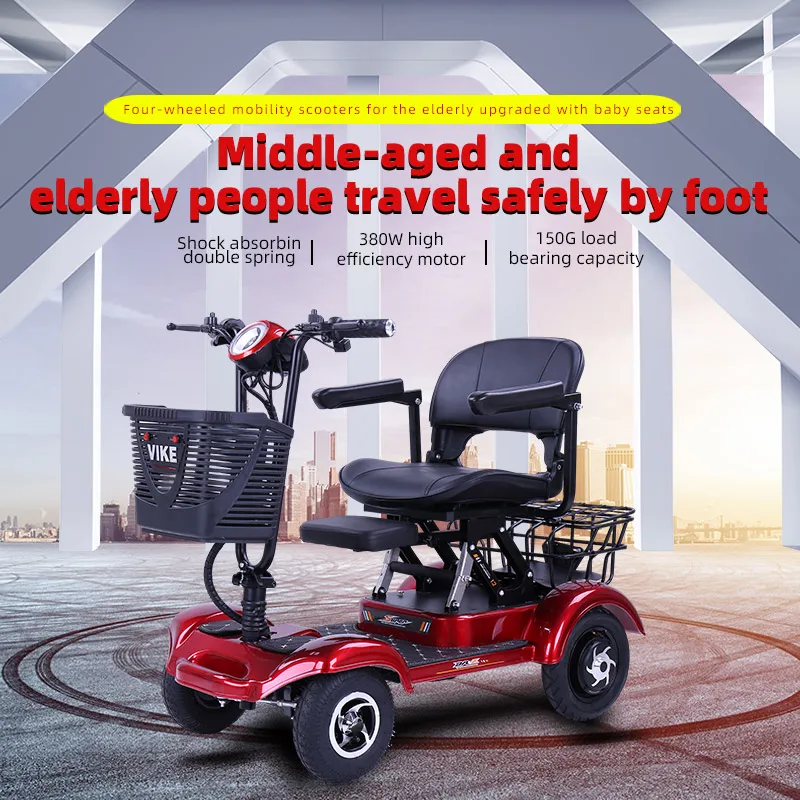 Mobility Electric Vehicle Tricycles Three Wheeled Electric Motorcycle  Four Wheeled Elderly Leisure Vehicle