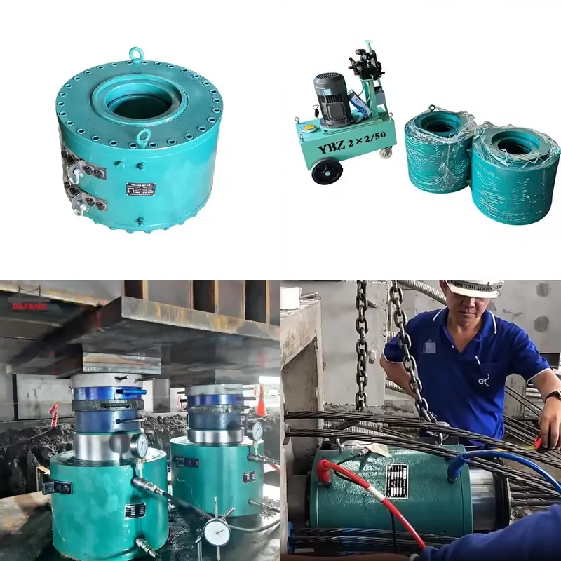 100 200 300 500 tons double acting hydraulic piston cylinder rear tensioning tensioning jack center hole hydraulic jack