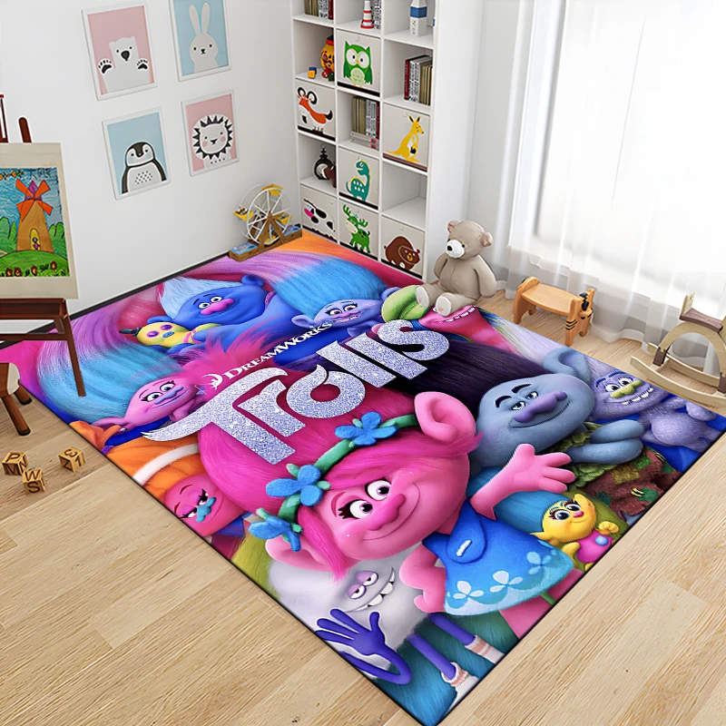 Disney Trolls Band Together Printed Floor Mat Carpet 15 Sizes Living Room Bedroom Bedside Window Sill Bathroom Floor Mat Home