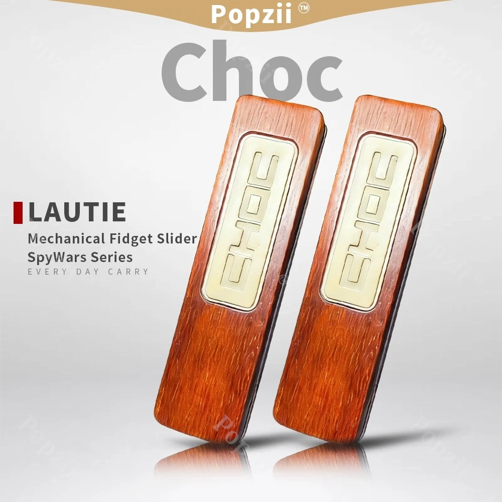 LAUTIE Choc Customized Wooden Top Cover Mechanical Slider Desk Toys Fidget Slider Stress Relief Toys Decompression Toy