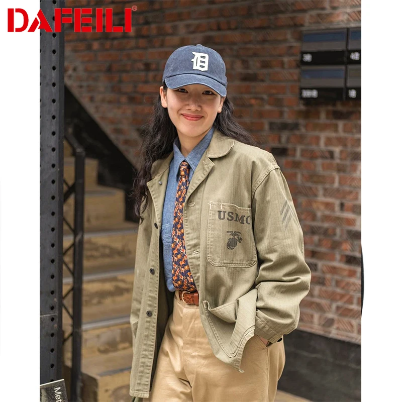 P41 hbt jacket ww2 usmc utility Field Military Vintage Shirt Blouse Herringbone Uniform Combat Olive coat retro Outwear for men