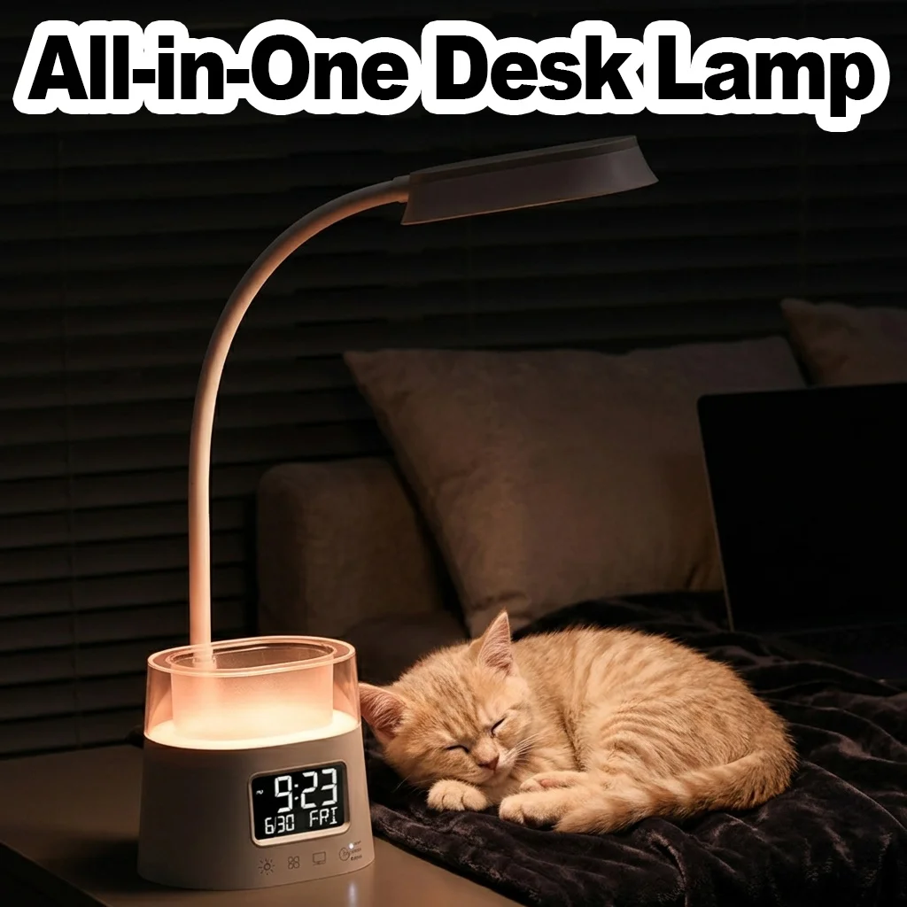 3 Colors Table Lamp LED Dimmable USB Port Touch Control Flexible Gooseneck Eye Caring Reading Desk Bedside Night Light Timer