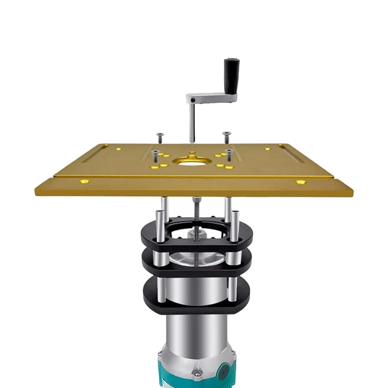 65mm 직경 모터용 업그레이드 라우터 리프트, 목공 라우터 테이블 삽입 플레이트 리프팅 베이스, 블랙