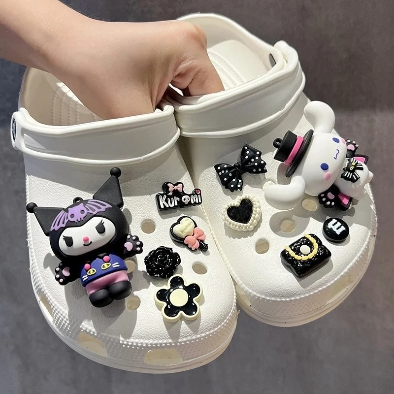 10/12/15PCS Cute Kawaii 3D Anime Resin Shoes Decoration Accessories Cartoon Peripheral Bubble Slides Sandals Charms Kids Gifts