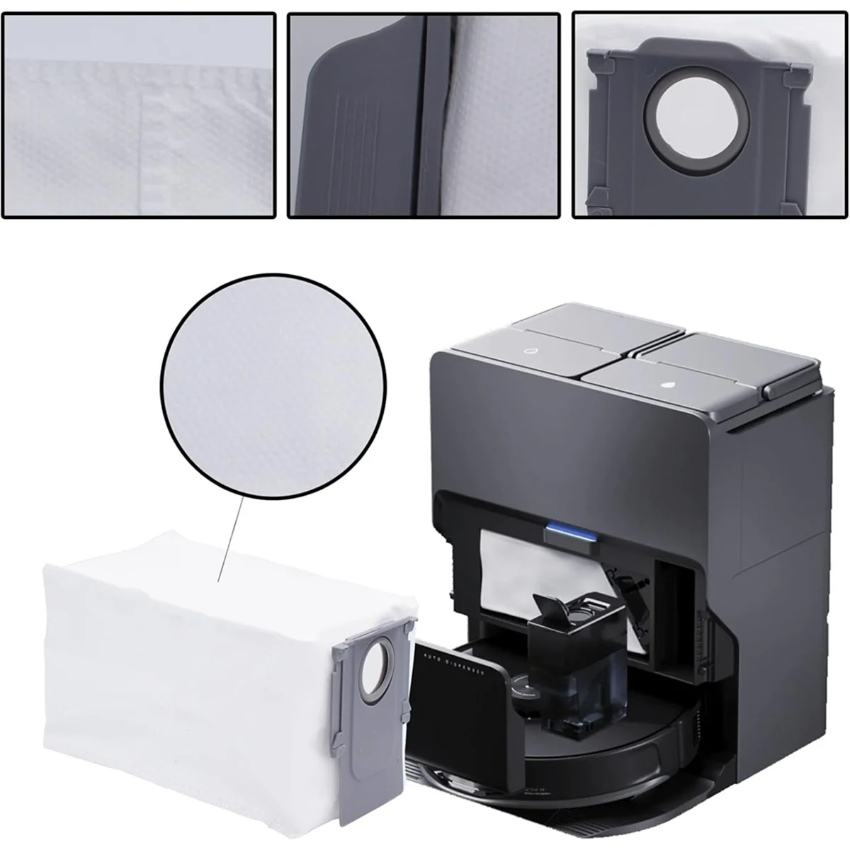 Para roborock s8 maxv ultra robô aspirador de pó mian escova lateral filtro hepa mop pano sacos pó peças reposição