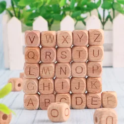 20-50Pcs Beech Wooden Alphabet Bead 10/12MM English Letter Loose Spacer Bead DIY Bracelet Jewelry Making Handmade Accessories