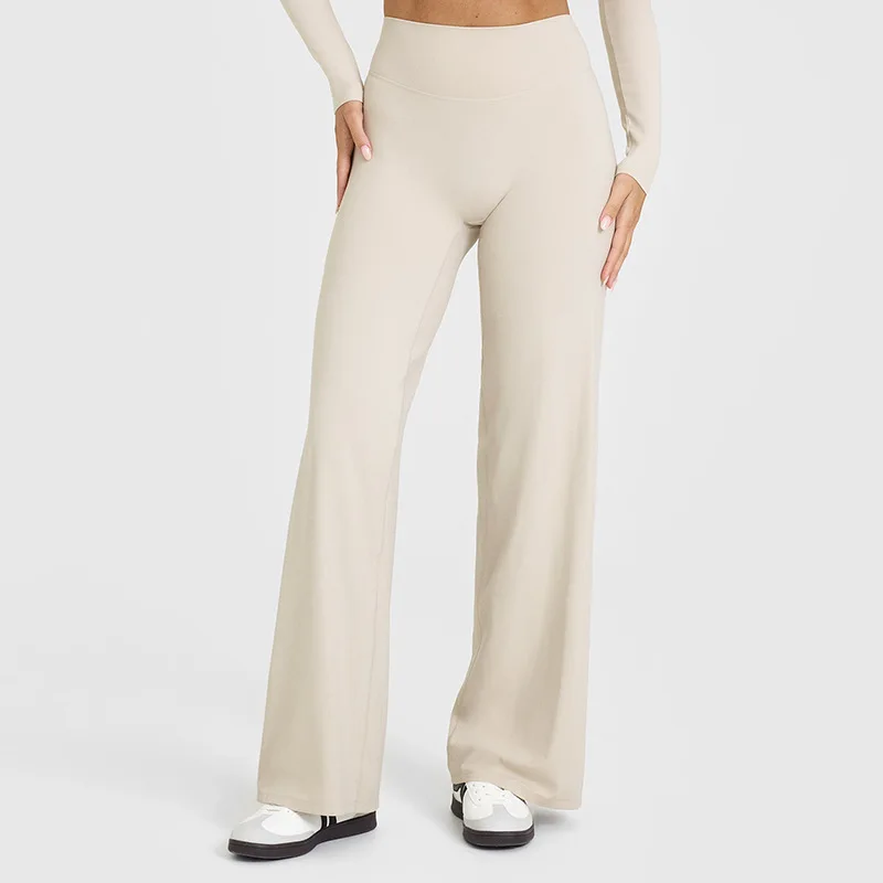 Womens Straight Leg Pants – High Waisted Wide Leg Yoga Pants Breathable Loose Baggy Sweatpants for Gym Running Casual Wear