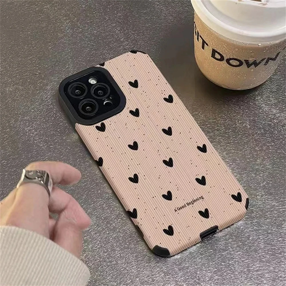 Funda iPhone silicona cuero corazón pequeño – Carcasa completa - imagen 4