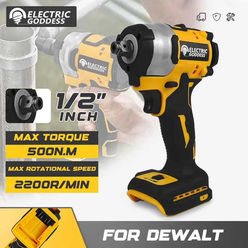 

Electric Goddess Brushless DCF850 Impact Wrench Cordless Electric Driver Rechargeable Power Tool For Dewalt 20V Battery
