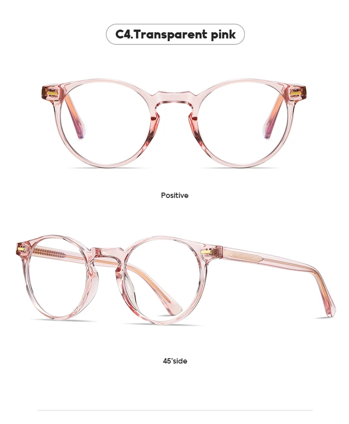 Anti-Blau-Strahlen-Rundbrille für den kurzsichtigen Leopardenrahmen, verschreibungspflichtige Studentenbrille 0 -0,5 -0,75 bis -6,0 – Detail 14