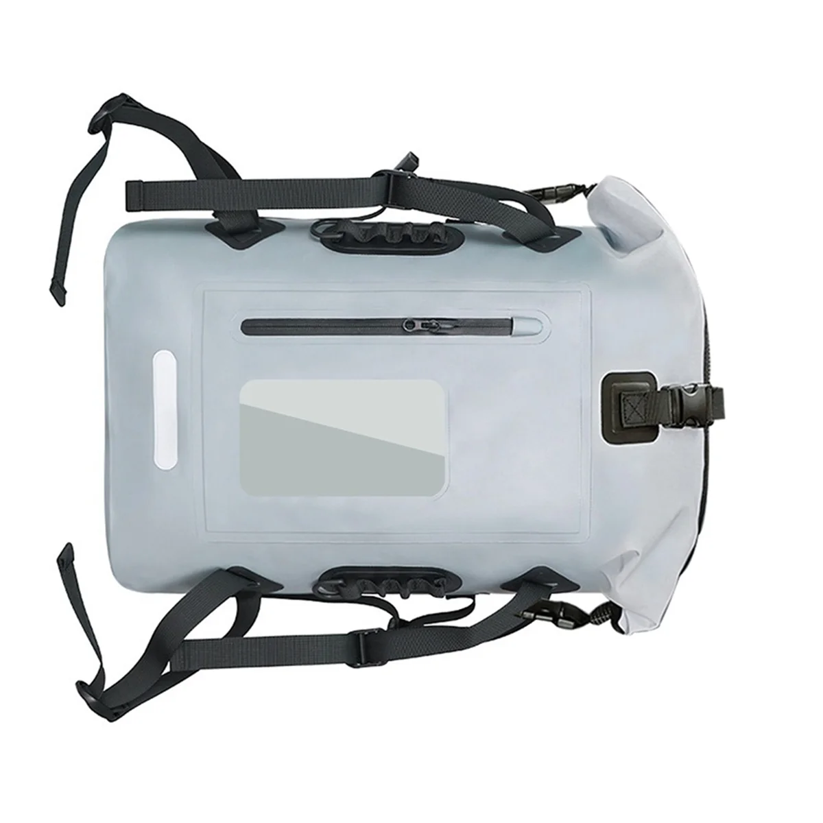 

ABJQ 30L Waterproof Dry Bag Fishing Backpack Drift Swimming River Trekking Shoulder Bait Fishing Bucket Kayak Bag Gray
