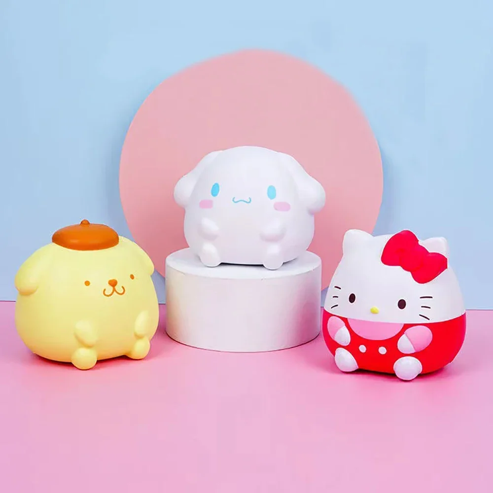 Jouet en peluche Hello Kitty pour enfants, Sanurgente, Kuromi, Cinnamoroll souligné, Instituts, Squishy, Kawaii, Melody, Anime Cartoon, Décompression, 9cm