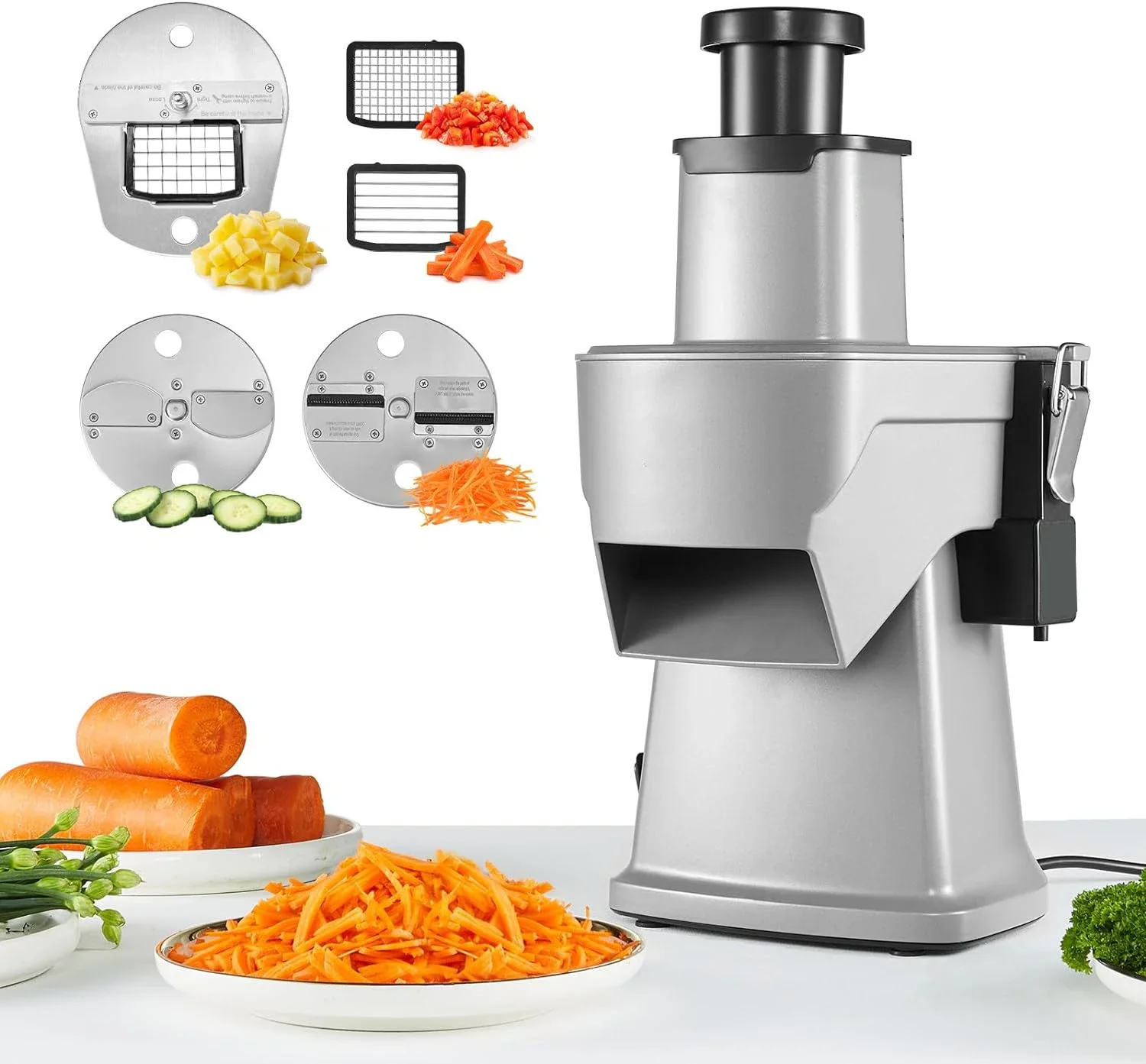 Electric Vegetable Slicer 4 in 1 Multifunctional Food Cutter 200W Vegetable Chopper for Slicing Shredding Dicing