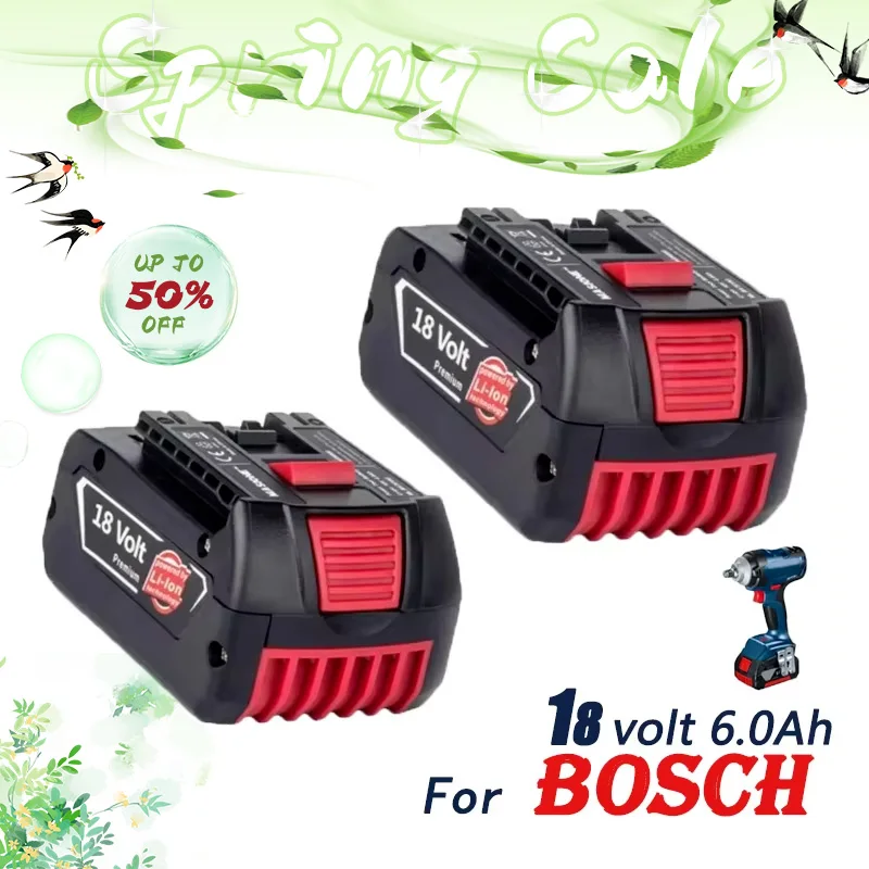 100% Original 18V 3.0/4.0/5.0/6.0Ah Rechargeable Lithium Ion Battery For Bosch 18V 6.0A Backup Battery Portable Replacement BAT6