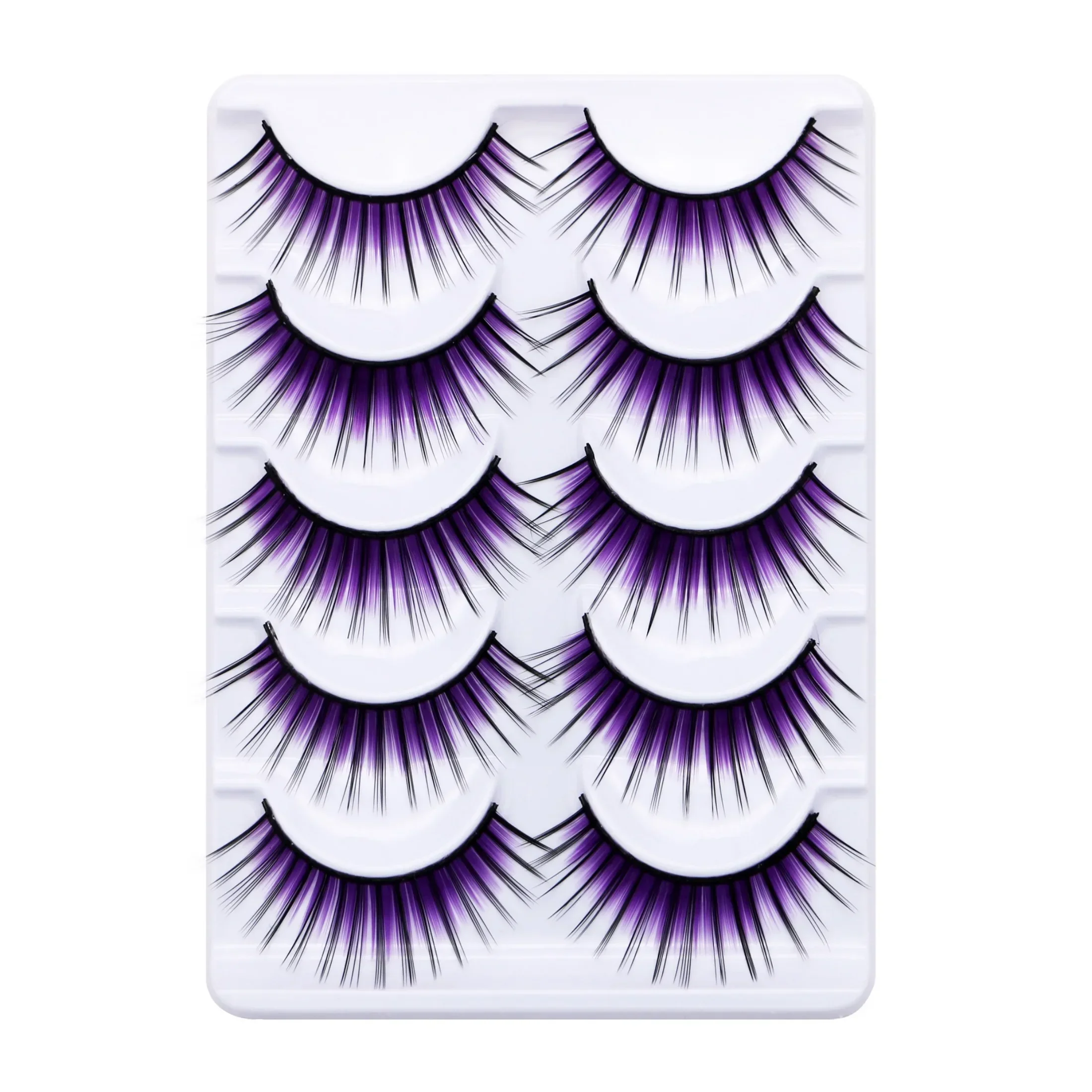 Makeup Scene Purple False Eyelashes New Colorful False Eyelashes Thick Thin Cross Section Purple False Eyelashes