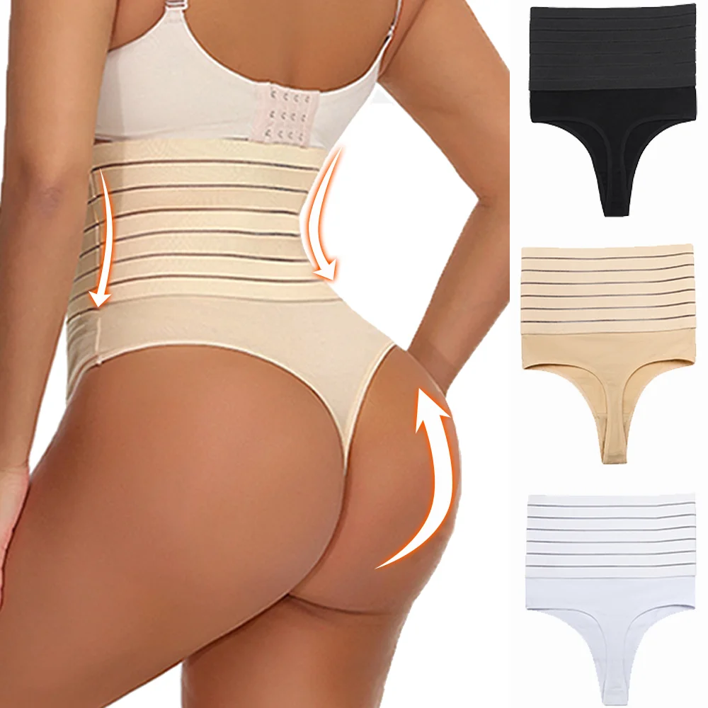 Damen High-Waist Shaping Briefs, Tanga-Bodyshaper, schlankmachende Unterwäsche, Po-Former, Bauchkontrolle, sexy Shapewear-Höschen