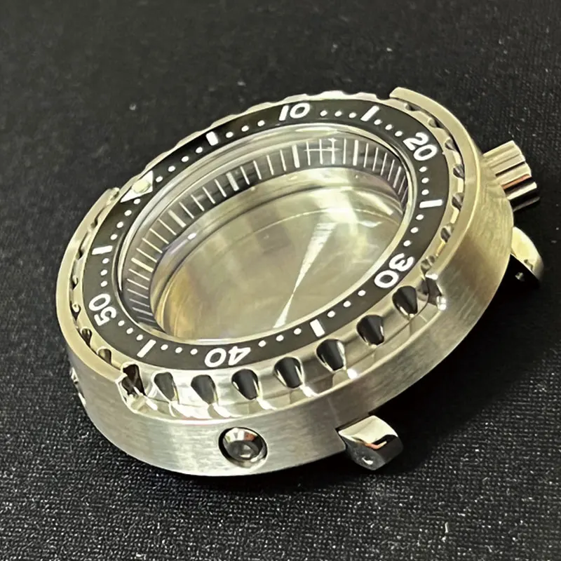 Watch Parts Solid 47mm Brushed Stainless Steel Tuna SBBN031 Watch Case Ceramic Bezel Sapphire Suitable For NH35/36 Movement