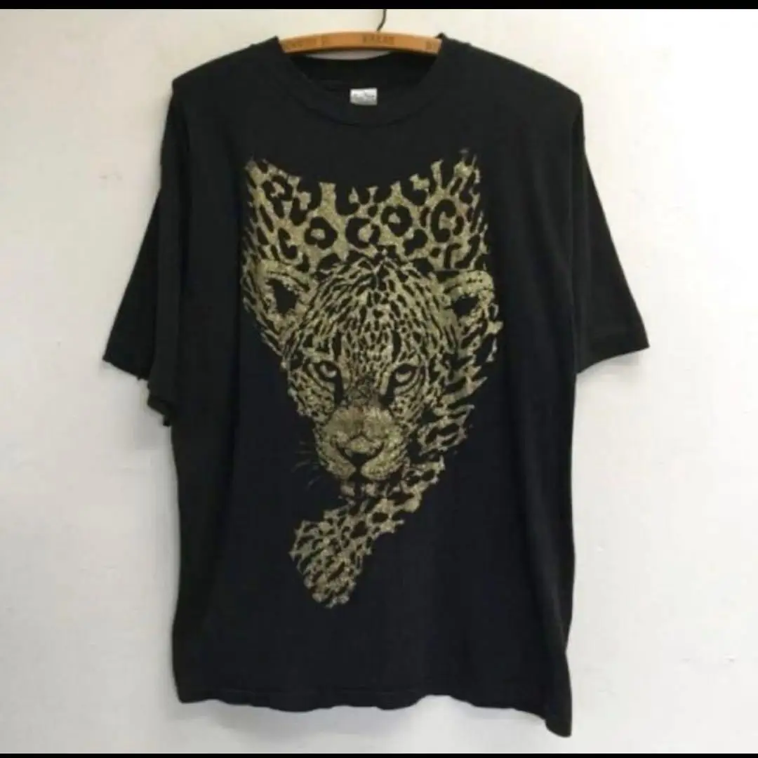 Black Leopard short sleeve Streetwear Print Graphic Cotton Y2k Short Sleeves Classic Oversized Unisex Neutral O-Neck hot product