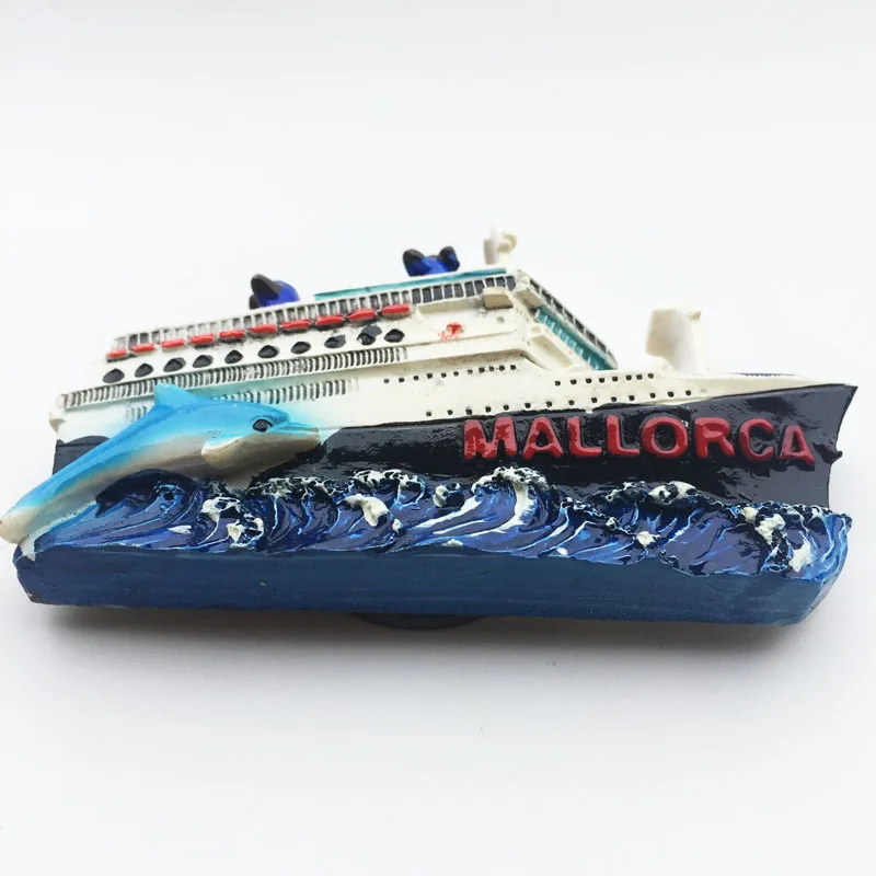 Fridge magnet Mallorca Island Navigation Ship Personalized Cultural Landscape Decoration Message Sticker Tourism Souvenir